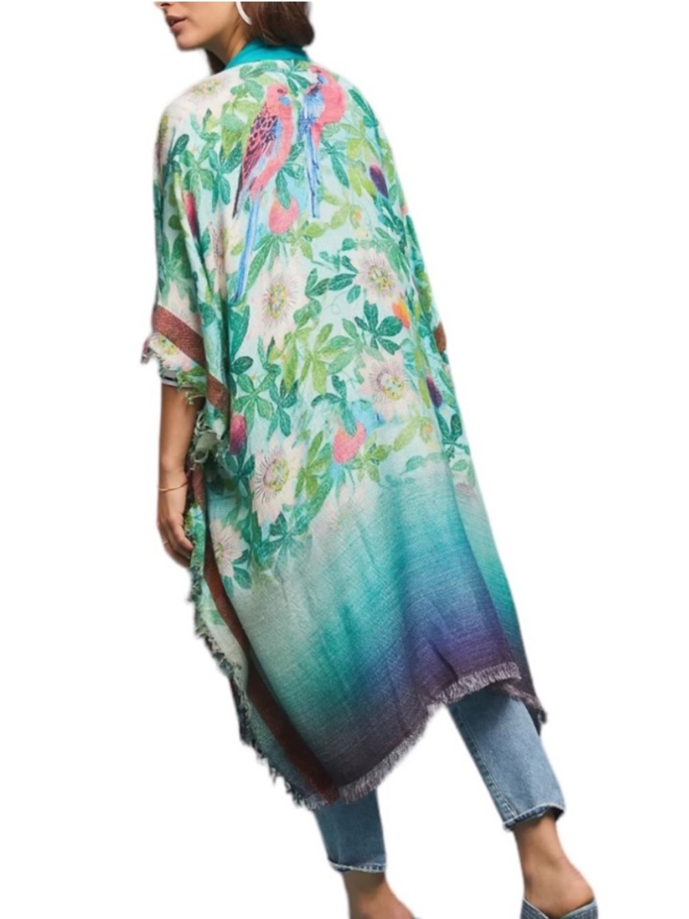 Rare Anthropologie Blank London Floral colorful tropical Wrap New without tags - Picture 6 of 15